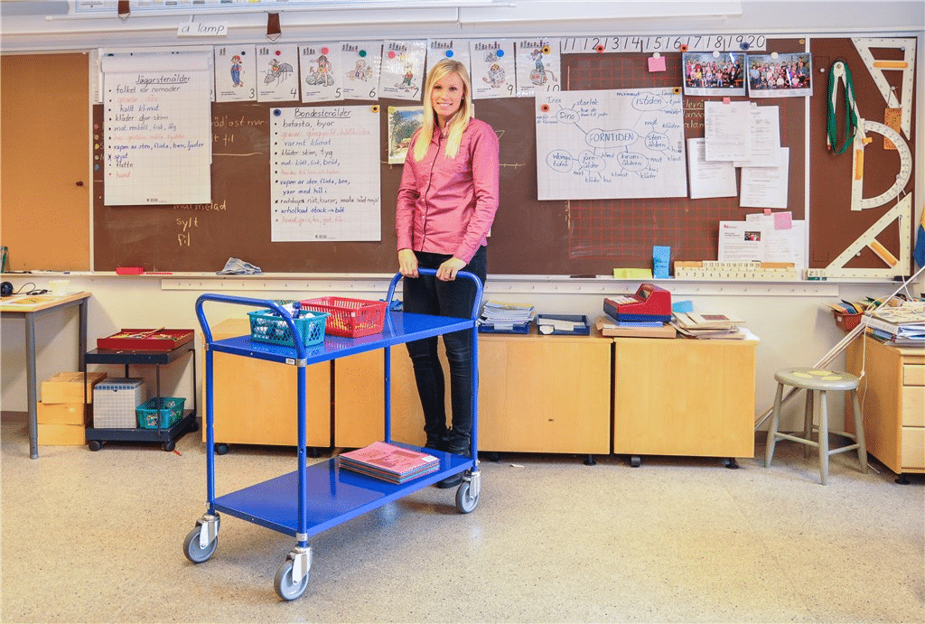 Kontorsvagn 3 plan 1080x480x940 mm Blå - Bild 3