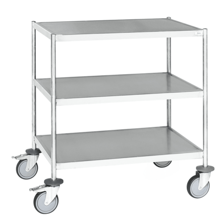 Rostfri helsvetsad bordsvagn - 3 hyllplan 650x440x900 mm