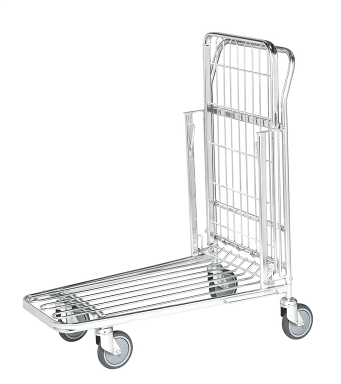 Butiksvagn med fällbar lasthylla
