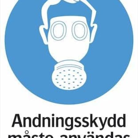 Påbudsskylt - Andningsskydd måste användas