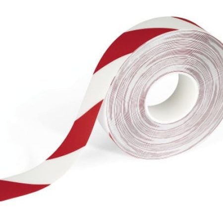 Golvmarkeringstejp Röd/Vit - 30 meter