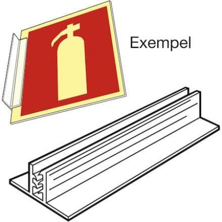 Skylthållare för vägg eller tak