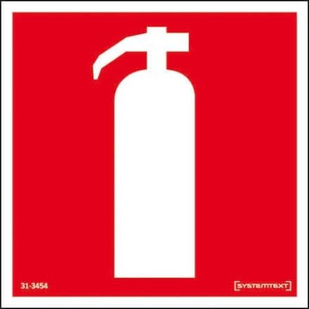 Dekal brandskylt - brandsläckare 80x80 mm
