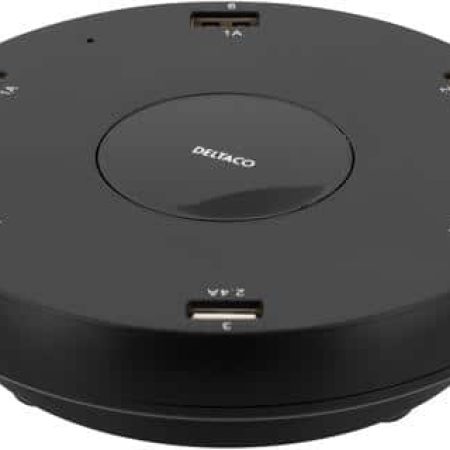 Rund Laddstation med 6 USB-uttag - Svart