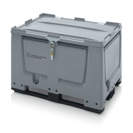 UN Godkänd pallcontainer i plast 1200x800x790 mm - Låsbar