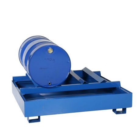 Fatställning med uppsamling för 2 liggande fat