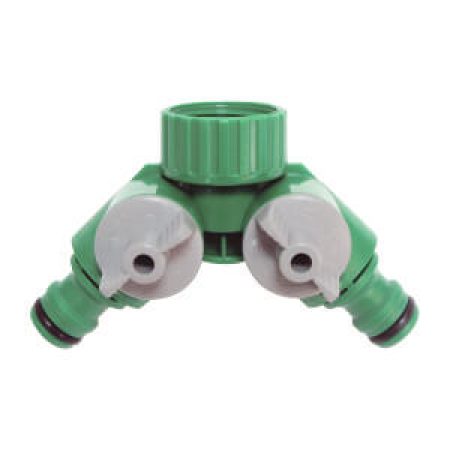 Tvåvägskoppling med snabbkopplingar - 3/4 tum