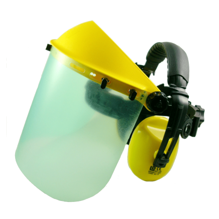 Visir med hörselskydd - Klar lins i polykarbonat