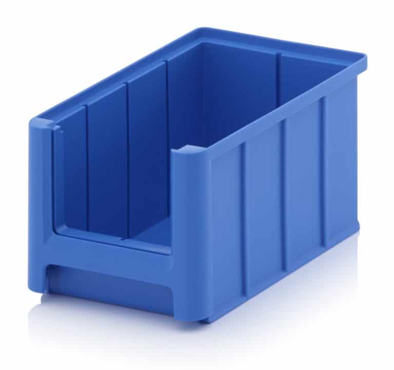 Blå lagerlådor i plast - 9 storlekar